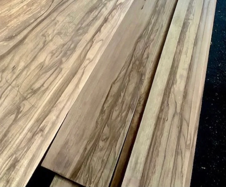 Figured American red gum boards showing their grain